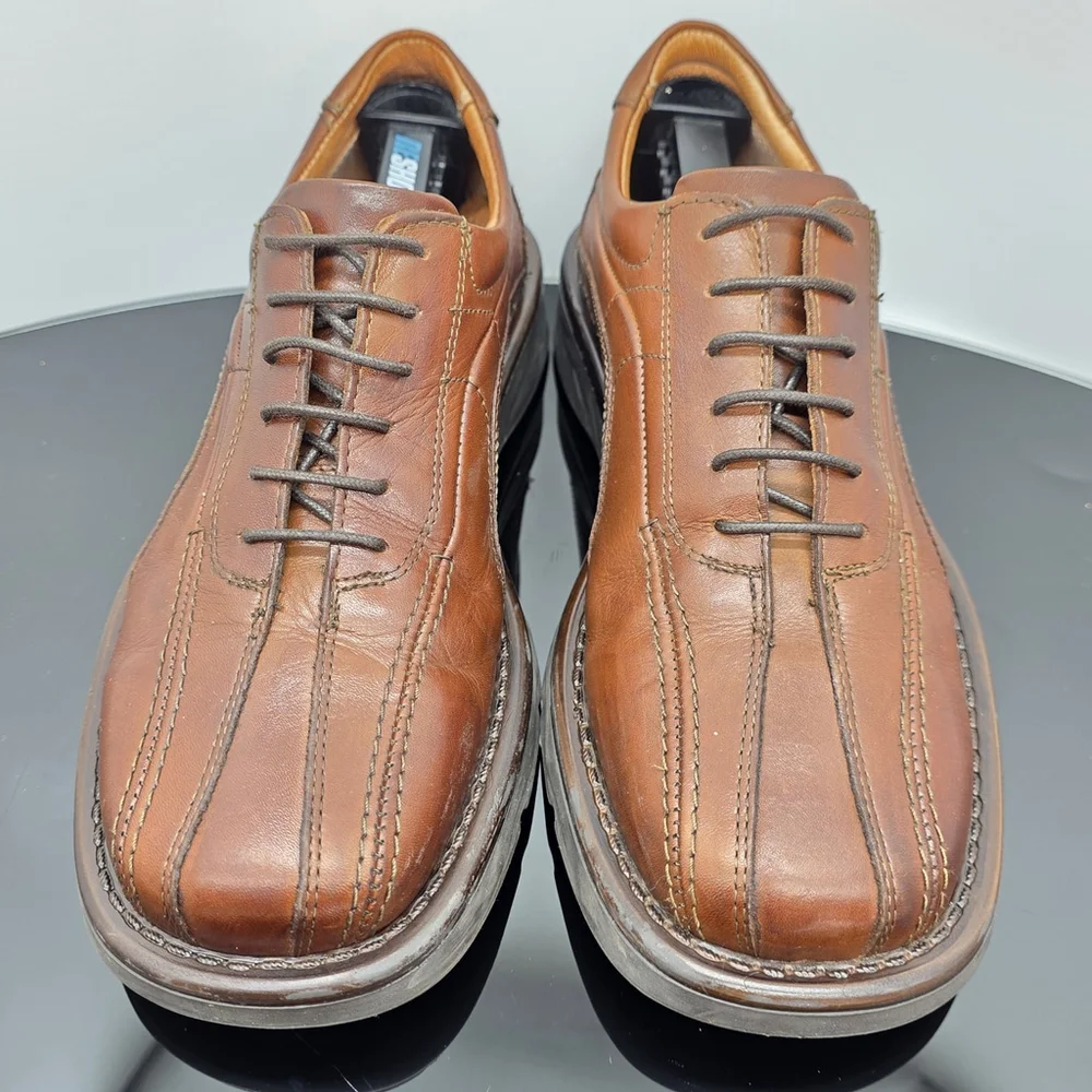 Venturini Brown Leather Oxford Shoes Men’s 7M Made in Italy Classic Comfort